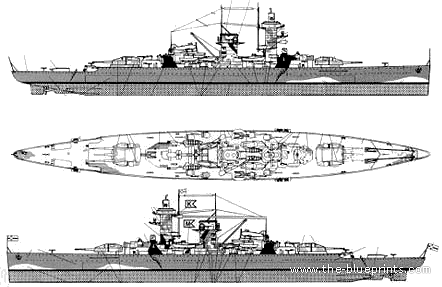 DKM Admiral Graf Spee (Pocket Battleship) - drawings, dimensions, figures