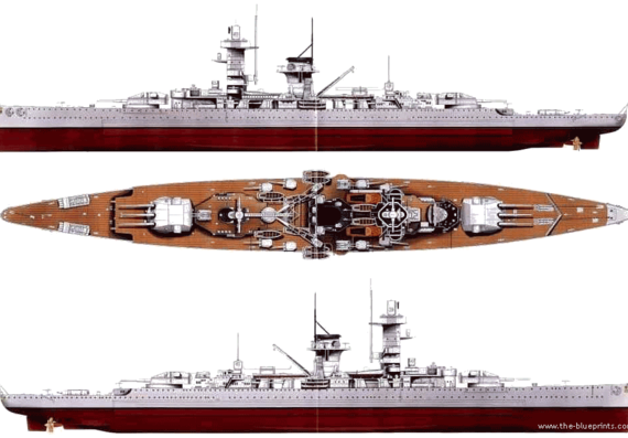 Корабль DKM Admiral Graf Spee (Pocket Battleship) (1938) - чертежи, габариты, рисунки