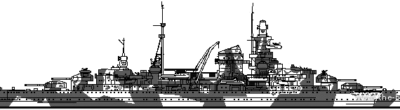 Крейсер DKM Admiral Hipper - чертежи, габариты, рисунки