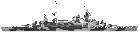Корабль DKM Admiral Hipper (Heavy Cruiser) (1944) - чертежи, габариты, рисунки
