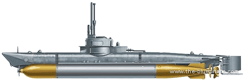 Корабль DKM Biber Midget Submarine - чертежи, габариты, рисунки