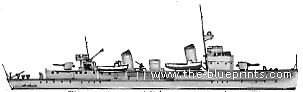 Cruiser DKM Class F (Escort Ship) (1935) - drawings, dimensions, pictures
