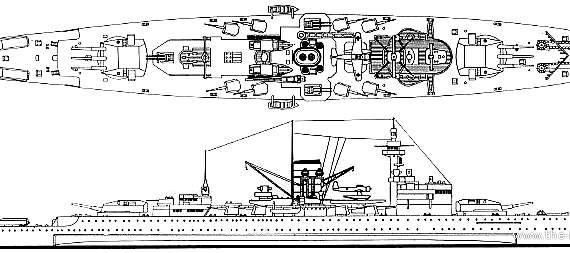 Корабль DKM Deutschland (Battleship) - чертежи, габариты, рисунки