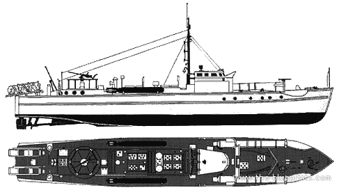 Боевой корабль DKM E-Boat S-10-10 - чертежи, габариты, рисунки
