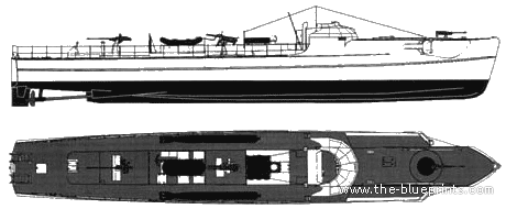 Боевой корабль DKM E-Boat S-100 - чертежи, габариты, рисунки