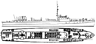 Боевой корабль DKM E-boat S-14 (1936) - чертежи, габариты, рисунки