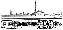 Боевой корабль DKM E-boat S-1 (1932) - чертежи, габариты, рисунки