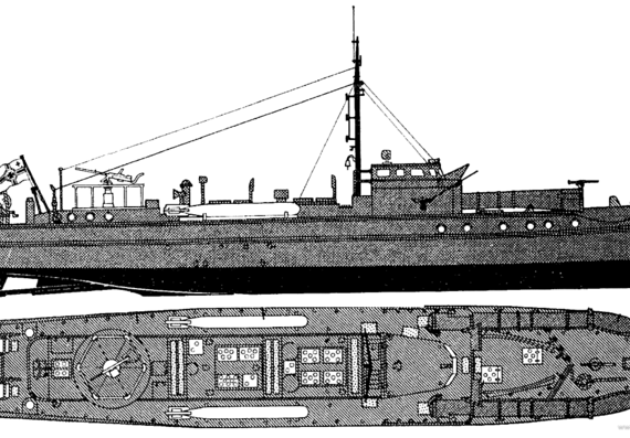 Корабль DKM E Boat - чертежи, габариты, рисунки