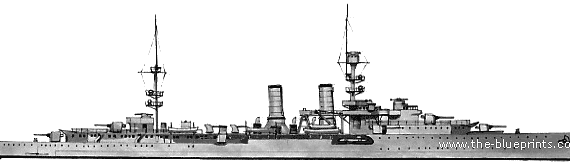 Крейсер DKM Emden (Light Cruiser) (1925) - чертежи, габариты, рисунки