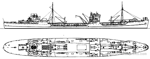 Корабль DKM Ermland (Transport) (1940) - чертежи, габариты, рисунки