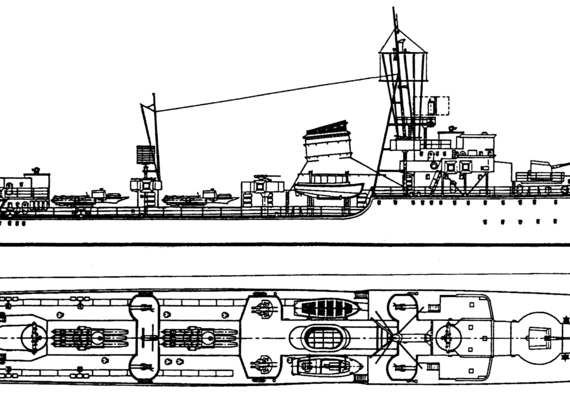 Корабль DKM Flottentorpedoboot Typ 40 - чертежи, габариты, рисунки