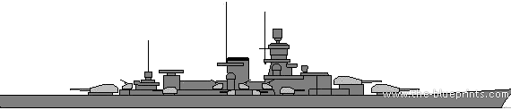 Combat ship DKM Gneisenau (Battleship) - drawings, dimensions, figures