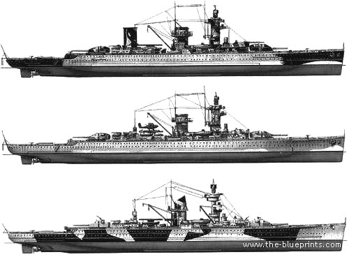 Корабль DKM Graf Spee - чертежи, габариты, рисунки