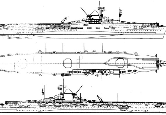 Авианосец DKM Graf Zeppelin 1942 (Aircraft Carrier) - чертежи, габариты, рисунки