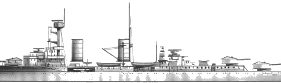 Крейсер DKM Karlsruhe (1929) - чертежи, габариты, рисунки