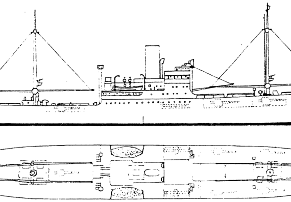 Крейсер DKM Komet HSK-7 1941 (Auxiliary Cruiser) - чертежи, габариты, рисунки