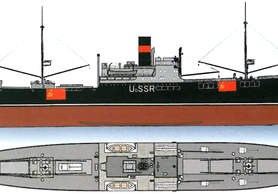 Крейсер DKM Komet HSK-7 (Auxiliary Cruiser) - чертежи, габариты, рисунки