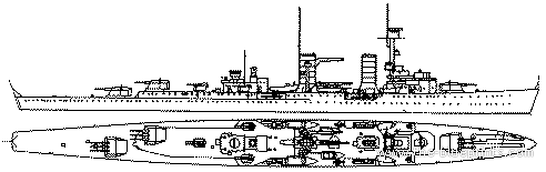 Корабль DKM Konigsberg (Light Cruiser) (1940) - чертежи, габариты, рисунки