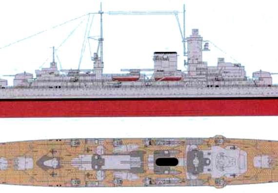 Крейсер DKM Lutzow 1939 (Heavy Cruiser) - чертежи, габариты, рисунки