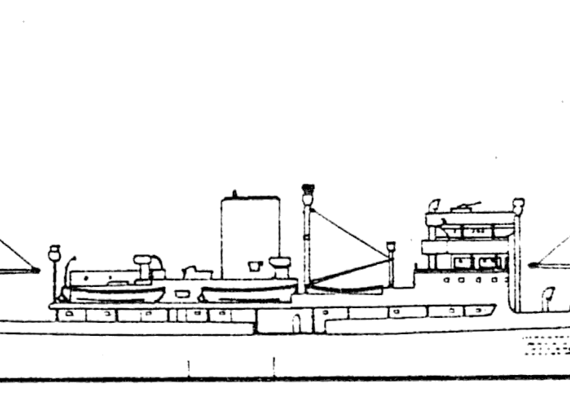 Крейсер DKM Michel HSK-9 1942 (Auxiliary Cruiser ex Bielsko) - чертежи, габариты, рисунки