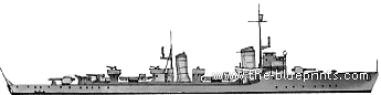 Эсминец DKM Mowe (Destroyer) (1944) - чертежи, габариты, рисунки