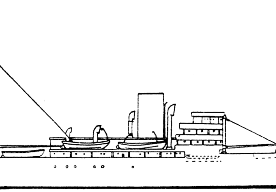 Крейсер DKM Orion HSK-1 1940 (Auxiliary Cruiser ex Kurmark) - чертежи, габариты, рисунки