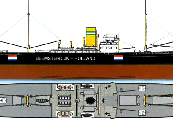 Крейсер DKM Orion HSK-1 (Auxiliary Cruiser) - чертежи, габариты, рисунки