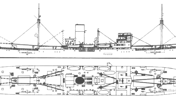 DKM Pinquin warship (1941) - drawings, dimensions, pictures