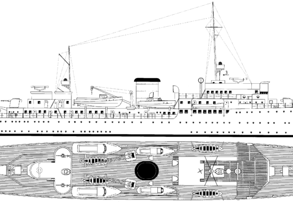 Корабль DKM Saar (1937) - чертежи, габариты, рисунки