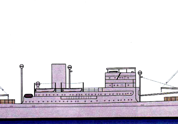 Крейсер DKM Stier HSK-6 (Auxiliary Cruiser ex Cairo) - чертежи, габариты, рисунки