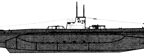 Подводная лодка DKM Type VIIA U-29 1939 (Submarine) - чертежи, габариты, рисунки