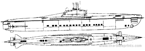 Подводная лодка DKM Type XXI U-2511 - чертежи, габариты, рисунки