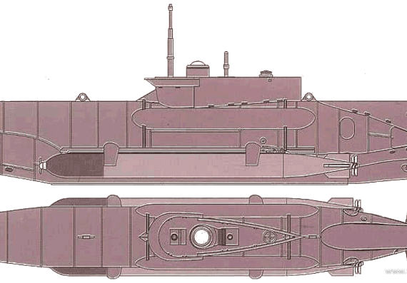 Корабль DKM Type XXVIIB Seehund U-Boat (Submarine) - чертежи, габариты, рисунки
