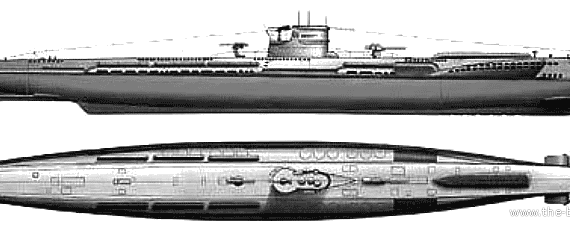 Submarine DKM U-119 (1940) - drawings, dimensions, figures