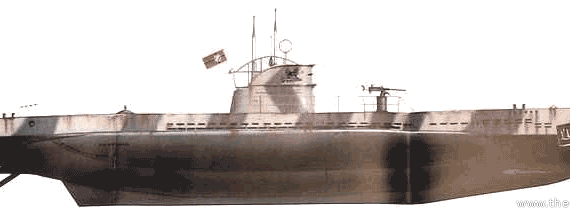 Корабль DKM U-141 U-Boat Type IID - чертежи, габариты, рисунки