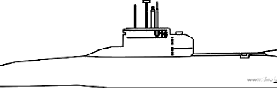 Подводная лодка DKM U-206A (Submarine) - чертежи, габариты, рисунки