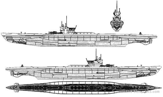 Подводная лодка DKM U-216 Type VIID - чертежи, габариты, рисунки