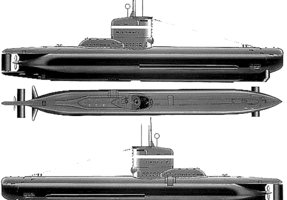 Submarine DKM U-2332 (1945) - drawings, dimensions, figures