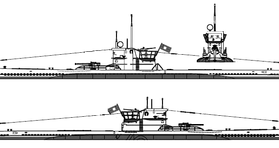 Подводная лодка DKM U-291 (U-Boat Type VIIc) - чертежи, габариты, рисунки