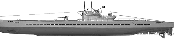 Submarine DKM U-505 Type IX - drawings, dimensions, figures
