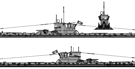 Submarine DKM U-617 (U-Boat Type SOUNDc) - drawings, dimensions, figures