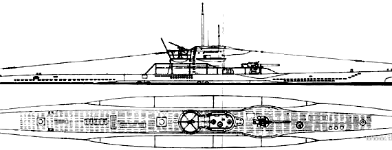 Submarine DKM U-83 Type VIIB (1942) - drawings, dimensions, figures