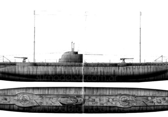 Боевой корабль DKM U-93 - чертежи, габариты, рисунки
