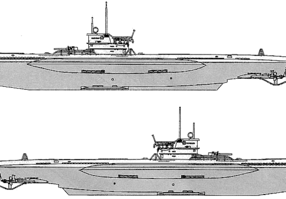 Submarine DKM U-96 (Submarine U-Boat Type VIIC) - drawings, dimensions, figures