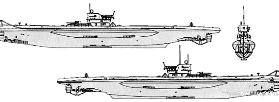 Подводная лодка DKM U-99 (Submarine U-Boat Type VIIC) - чертежи, габариты, рисунки