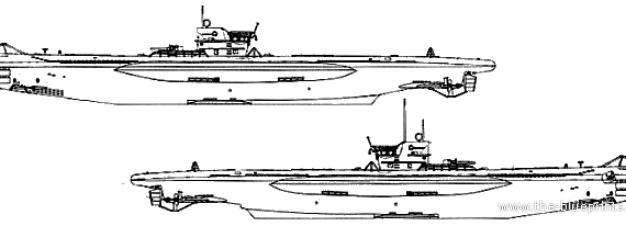 Корабль DKM U-99 U-Boot Typ VII B - чертежи, габариты, рисунки