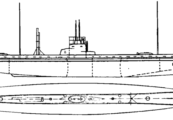 Подводная лодка DKM U-9 1910 - чертежи, габариты, рисунки
