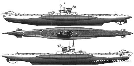 Submarine DKM U-Boat Typ VII-B - drawings, dimensions, figures