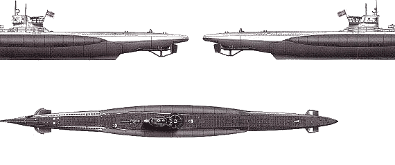 Submarine DKM U-Boat Typ VIIC - drawings, dimensions, figures
