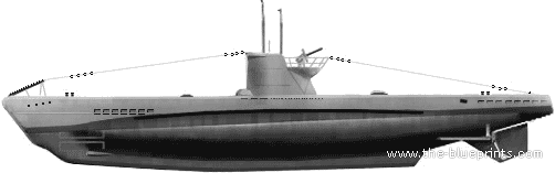 Submarine DKM U-Boat Type II B (1942) - drawings, dimensions, figures